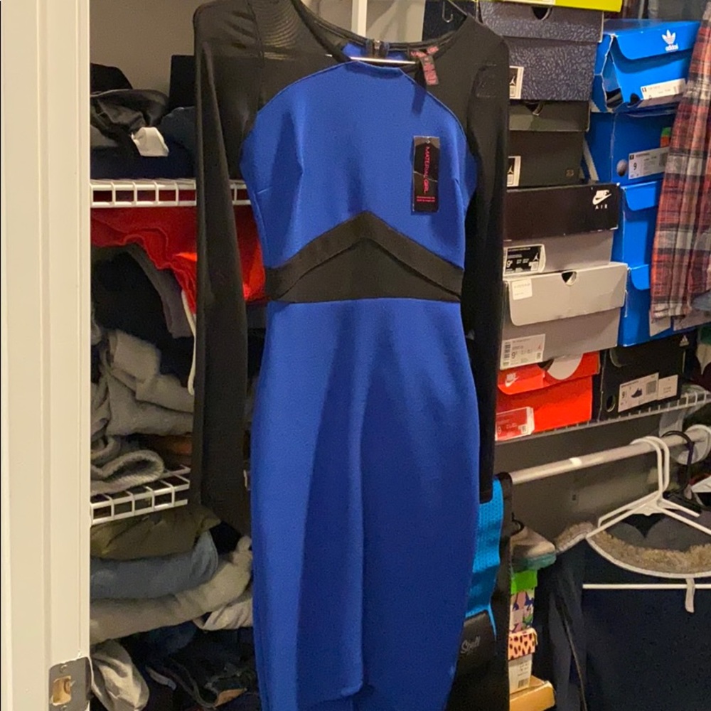 Long sleeve mesh dress